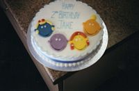 Smiley faces cake